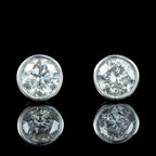 Vintage Diamond Solitaire Stud Earrings 18ct Gold 1.5ct Total