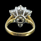 Vintage Diamond Starburst Cluster Ring 2.1ct Total 