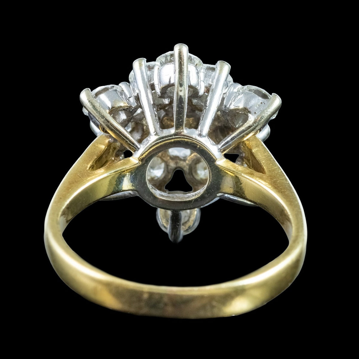 Vintage Diamond Starburst Cluster Ring 2.1ct Total 