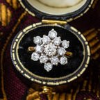 Vintage Diamond Starburst Cluster Ring 2.1ct Total 