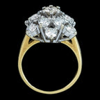 Vintage Diamond Starburst Cluster Ring 2.1ct Total 