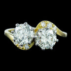 Vintage Diamond Toi Et Moi Twist Ring 2.12ct Total