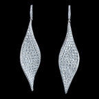 Vintage Diamond Twirl Drop Earrings 18ct Gold 8ct Of Diamond 