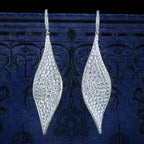 Vintage Diamond Twirl Drop Earrings 18ct Gold 8ct Of Diamond 