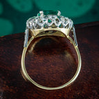 Vintage Emerald Diamond Cluster Ring 2ct Emerald