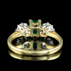 Vintage Emerald Diamond Trilogy Ring 0.84ct Colombian Emerald Dated 1982