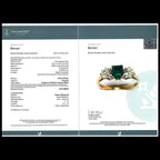 Vintage Emerald Diamond Trilogy Ring 0.84ct Colombian Emerald Dated 1982