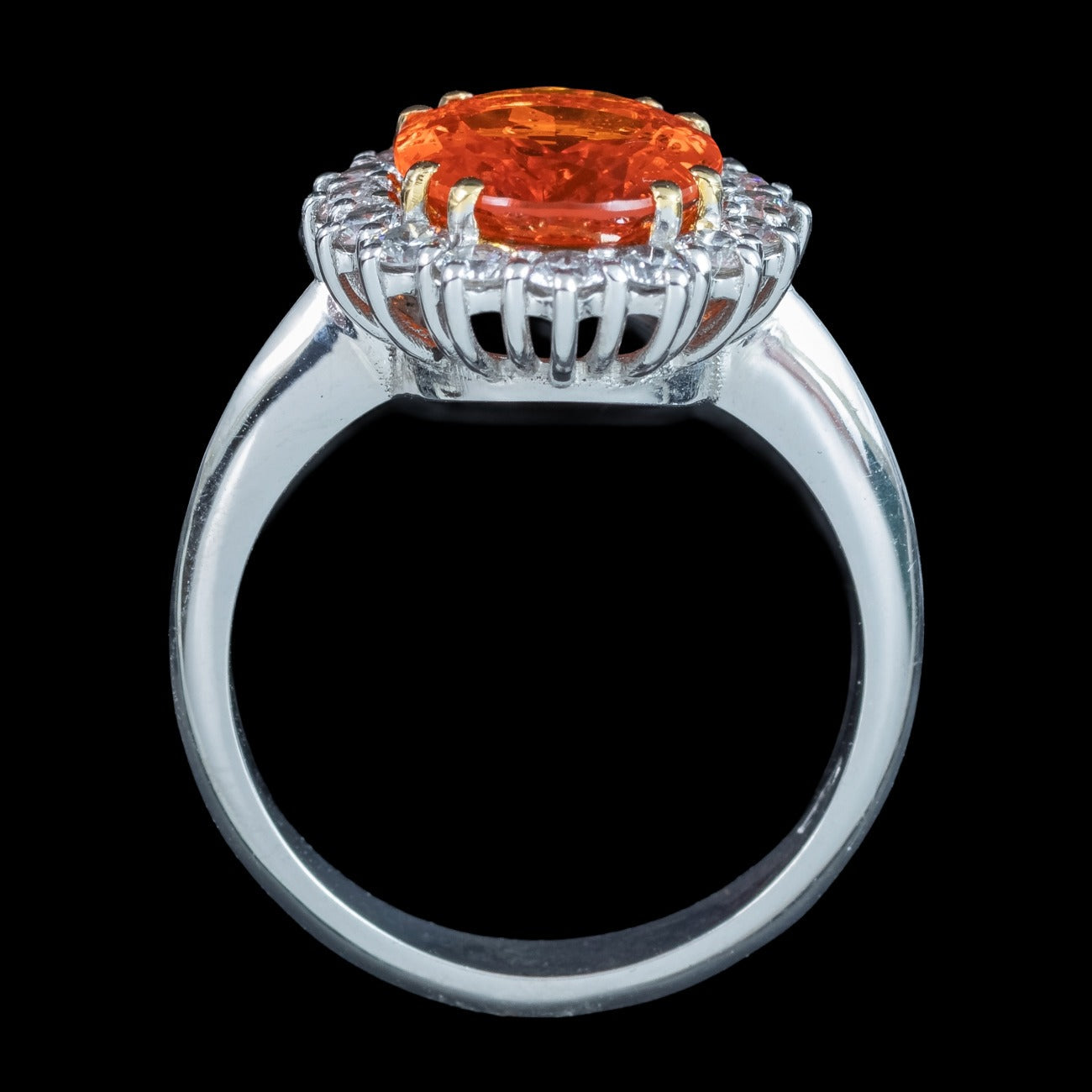 Vintage Fire Opal Diamond Cluster Ring 2.5ct Opal