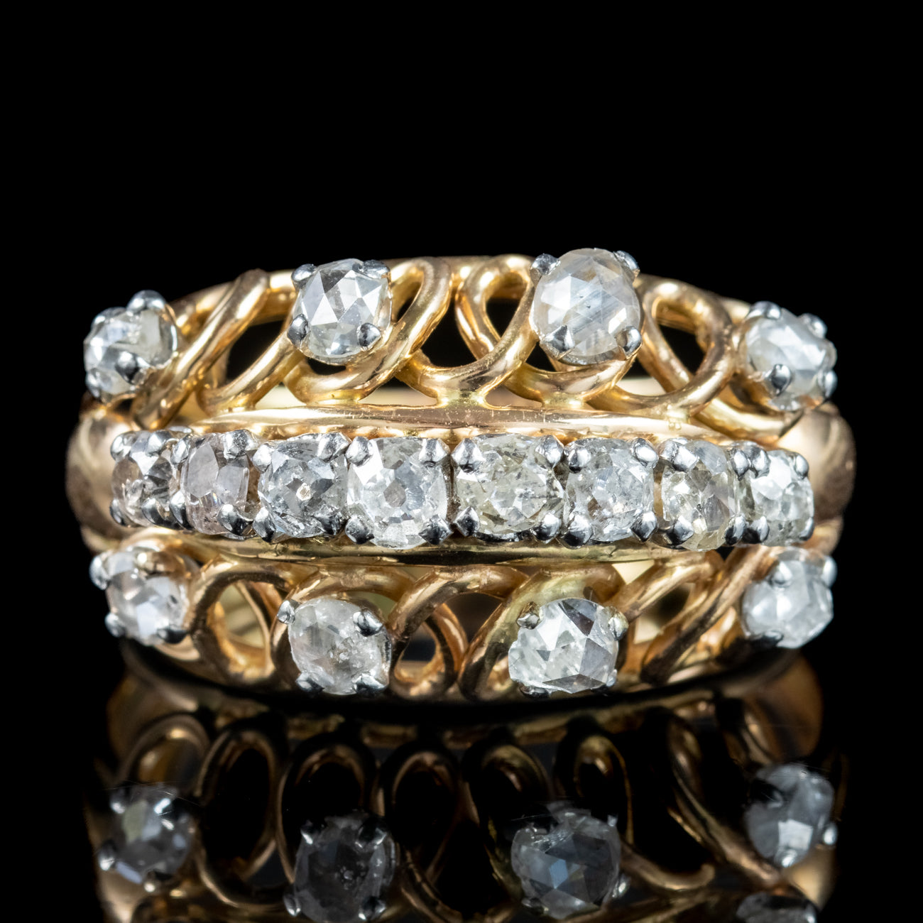 Art Deco French Diamond Boule Cocktail Ring 2ct Diamond Secondary image