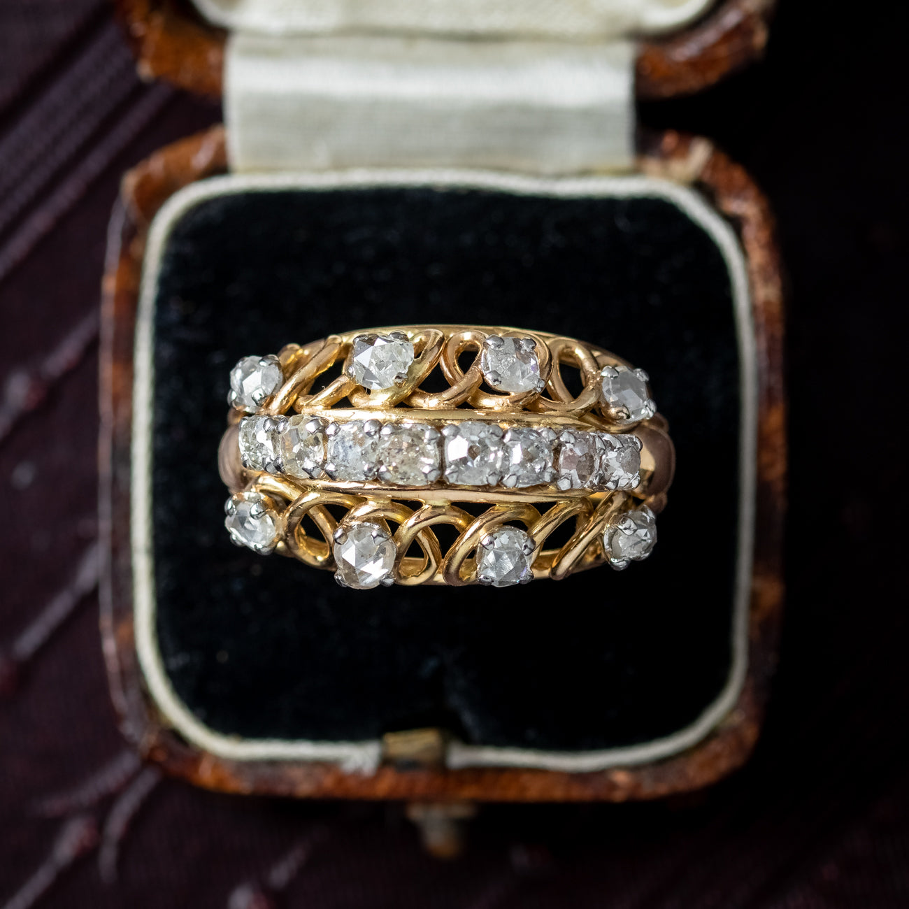 Art Deco French Diamond Boule Cocktail Ring 2ct Diamond