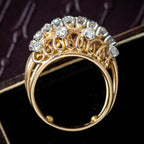 Art Deco French Diamond Boule Cocktail Ring 2ct Diamond