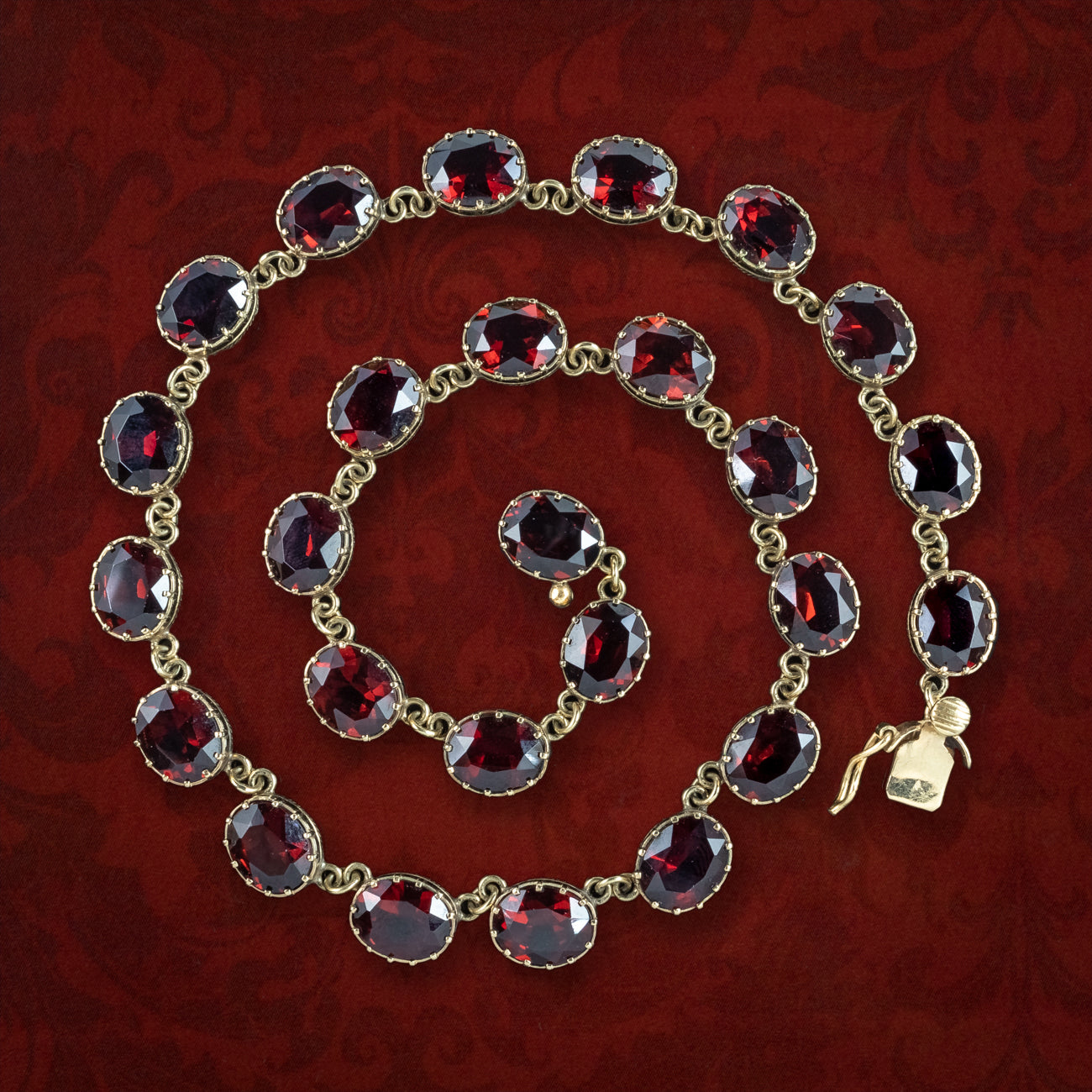 Vintage Garnet Riviere Necklace 9ct Gold  Main image