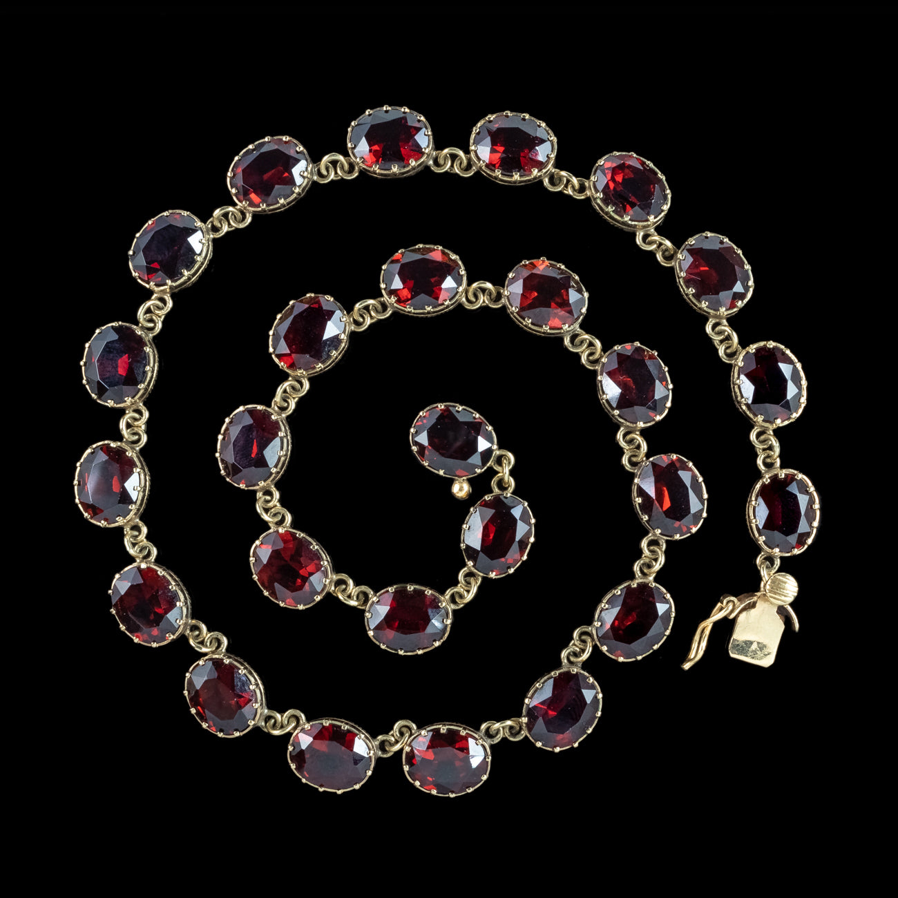 Vintage Garnet Riviere Necklace 9ct Gold Secondary image