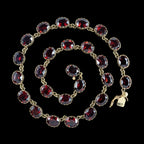 Vintage Garnet Riviere Necklace 9ct Gold 