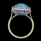 Vintage Opal Diamond Cluster Ring 2ct Natural Opal