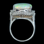 Vintage Opal Diamond Cocktail Ring 8.74ct Natural Opal 