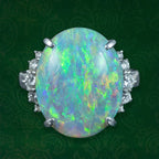 Vintage Opal Diamond Cocktail Ring 9.38ct Natural Opal