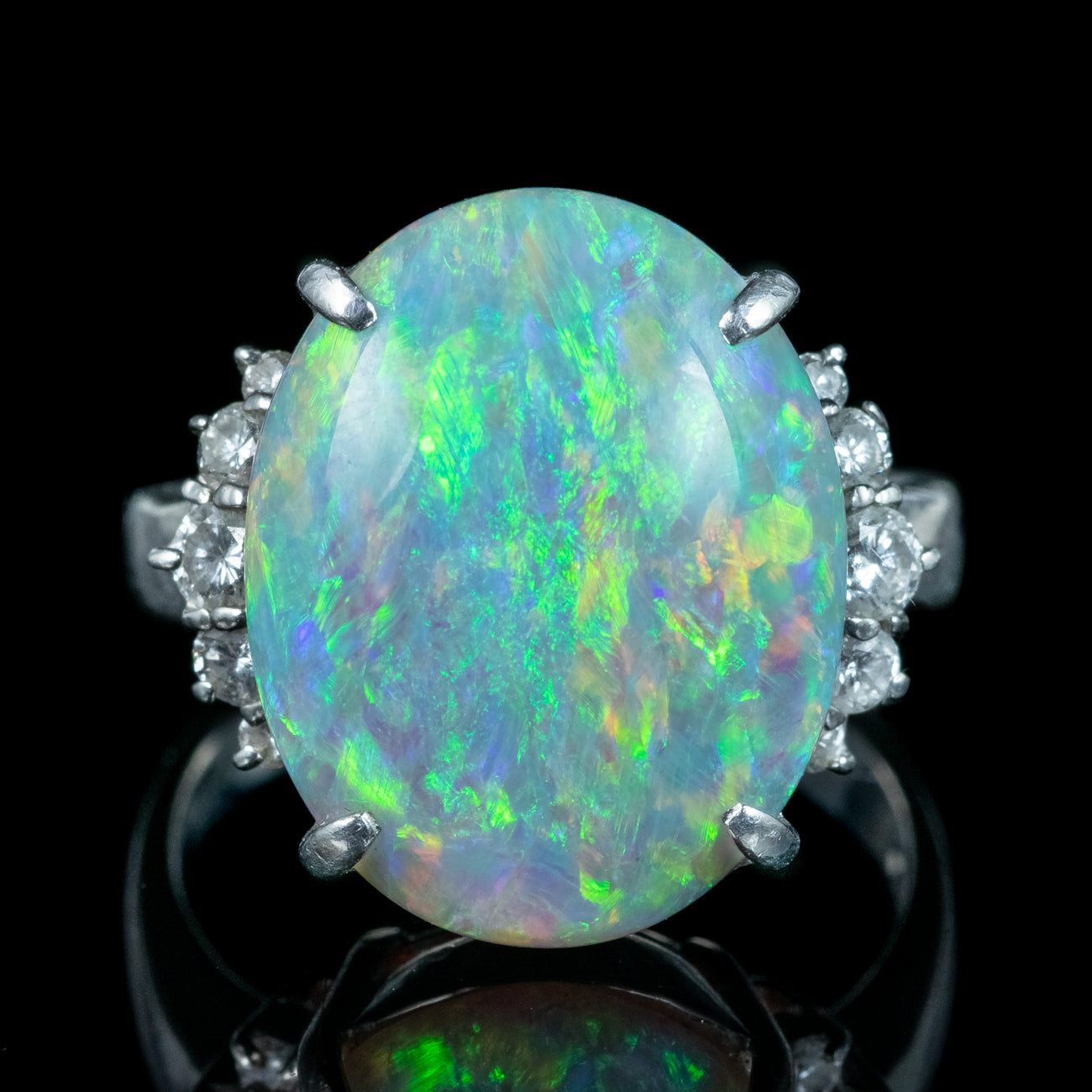 Vintage Opal Diamond Cocktail Ring 9.38ct Natural Opal Secondary image