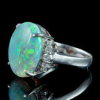 Vintage Opal Diamond Cocktail Ring 9.38ct Natural Opal