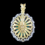 Vintage Natural Opal Diamond Pendant 18ct Gold