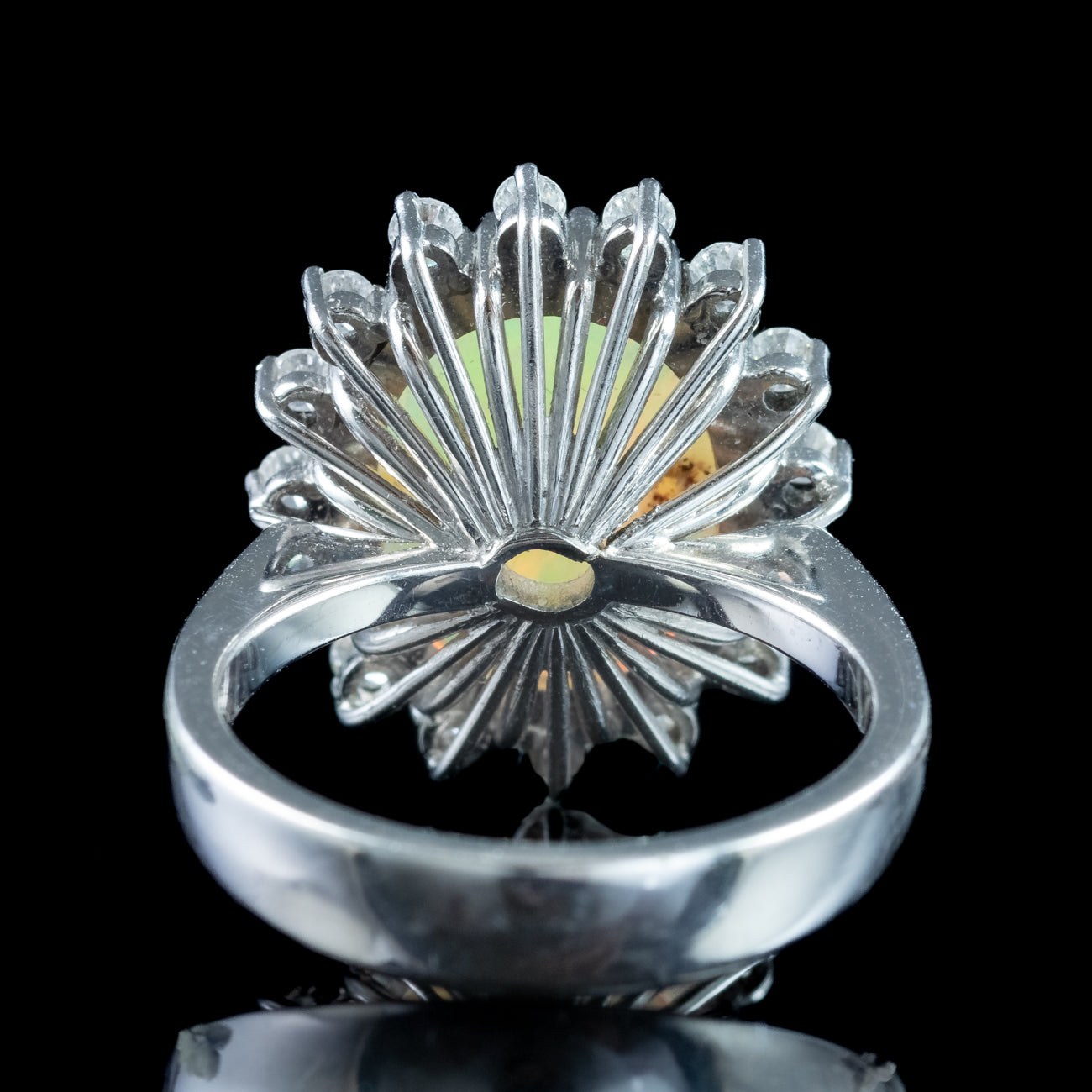 Vintage Opal Diamond Ring 4.5ct Natural Opal With Box