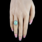 Vintage Opal Diamond Ring 4.5ct Natural Opal With Box