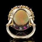 Vintage Opal Ruby Diamond Cocktail Ring 8ct Opal With Box