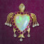 Vintage Opal Ruby Diamond Turtle Heart Brooch 18ct Gold Made By Nardi