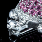 Vintage Pink Tourmaline Diamond Turtle Brooch 18ct Gold 