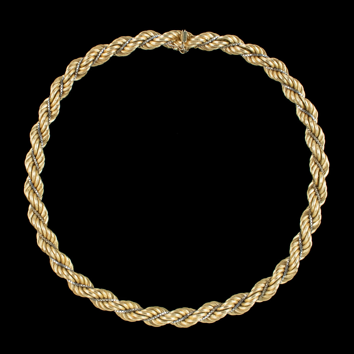 Vintage Rope Twist Chain Necklace 9ct Gold Dated 1979