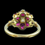 Vintage Ruby Diamond Cluster Ring 1.8ct Ruby 0.30ct Diamond