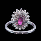 Vintage Ruby Diamond Cluster Ring 2.5ct Ruby
