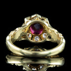 Vintage Ruby Diamond Cluster Ring Natural 0.84ct Ruby Dated 1977