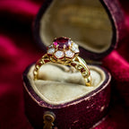 Vintage Ruby Diamond Cluster Ring Natural 0.84ct Ruby Dated 1977
