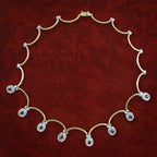Vintage Ruby Diamond Collar Necklace Two Tone 18ct Gold