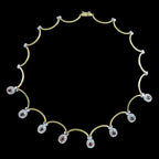 Vintage Ruby Diamond Collar Necklace Two Tone 18ct Gold