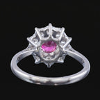 Vintage Ruby Diamond Daisy Cluster Ring 0.60ct Ruby