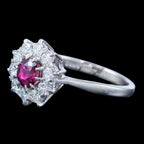 Vintage Ruby Diamond Daisy Cluster Ring 0.60ct Ruby