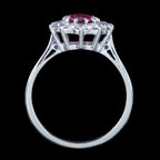 Vintage Ruby Diamond Daisy Cluster Ring 0.60ct Ruby