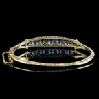 Vintage Sapphire Diamond Bangle 9ct Gold 3ct Of Sapphire Dated 1989