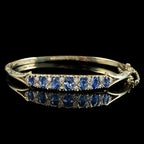 Vintage Sapphire Diamond Bangle 9ct Gold 3ct Of Sapphire Dated 1989