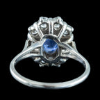 Vintage Sapphire Diamond Cluster Ring 0.80ct Blue Sapphire