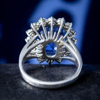 Vintage Sapphire Diamond Cluster Ring 11.32ct Sapphire With Valuation 