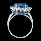 Vintage Sapphire Diamond Cluster Ring 11.32ct Sapphire With Valuation 