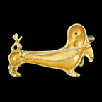 Vintage Dachshund Brooch 18ct Gold Ruby Diamond