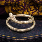 Vintage Snake Bangle 9ct Gold Ruby Eyes Smith And Pepper Dated 1958