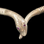 Vintage Snake Collar Necklace Ruby Eyes 9ct Gold Dated 1973