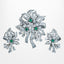 Vintage Spray Brooch And Earrings Suite Diamond Emerald Platinum With Box