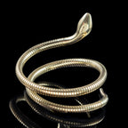 Vintage Style Snake Bangle Ruby Eyes 9ct Gold 