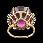 Vintage Tourmaline Diamond Cocktail Ring 20ct Rubellite Tourmaline